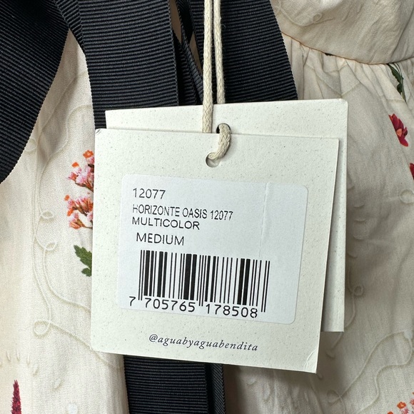 AGUA BY AGUA BENDITA Horizonte Oasis Mini Dress In Floral Print Size Medium - Picture 7 of 16